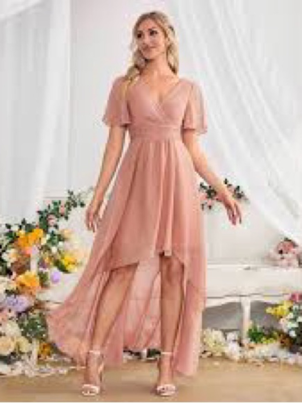 Alice + Olivia Blush Pink High-Low Wrap Dress